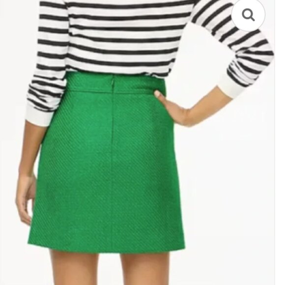 ✨ J.Crew Tweed A-Line Skirt – NEW – Emerald Green Luxe Statement Piece ✨ - Picture 2 of 3